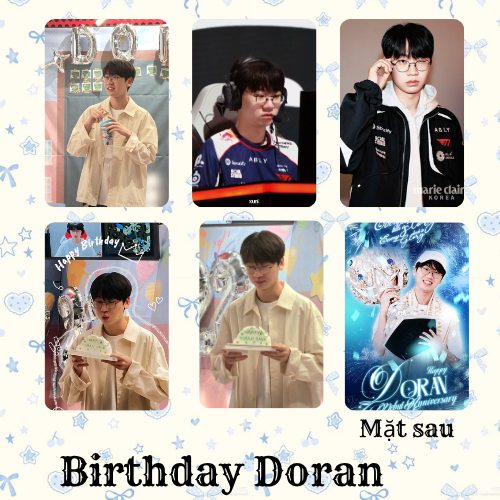 Card bo góc DORAN T1- Liên minh huyền thoại- 2025- Faker-Oner-Doran-Gumayusi- Keria