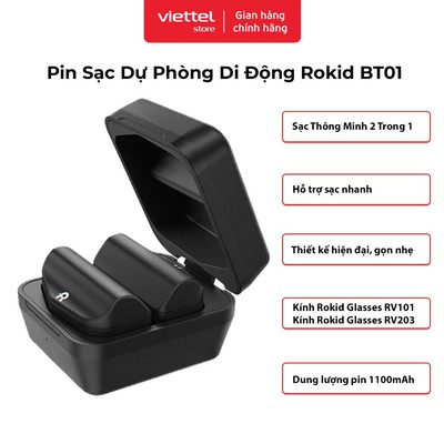 Hộp Sạc Dự Phòng Di Động Rokid BT01 Chính hãng | Dung Lượng 1100mAh | Hỗ Trợ Sạc Nhanh