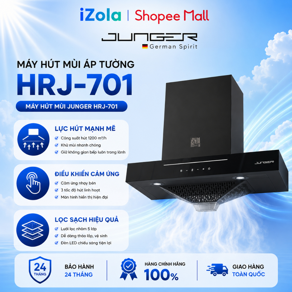 HRJ-701 - Máy hút mùi áp tường Junger HRJ-701 - Hàng chính hãng