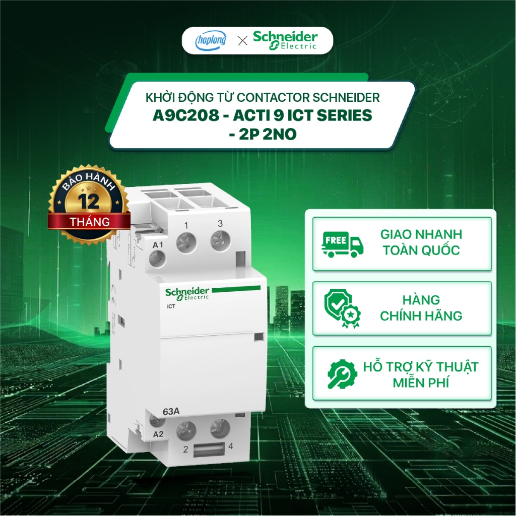 Khởi động từ Contactor Schneider A9C20842 A9C20862 - Acti 9 iCT Series - 2P 2NO