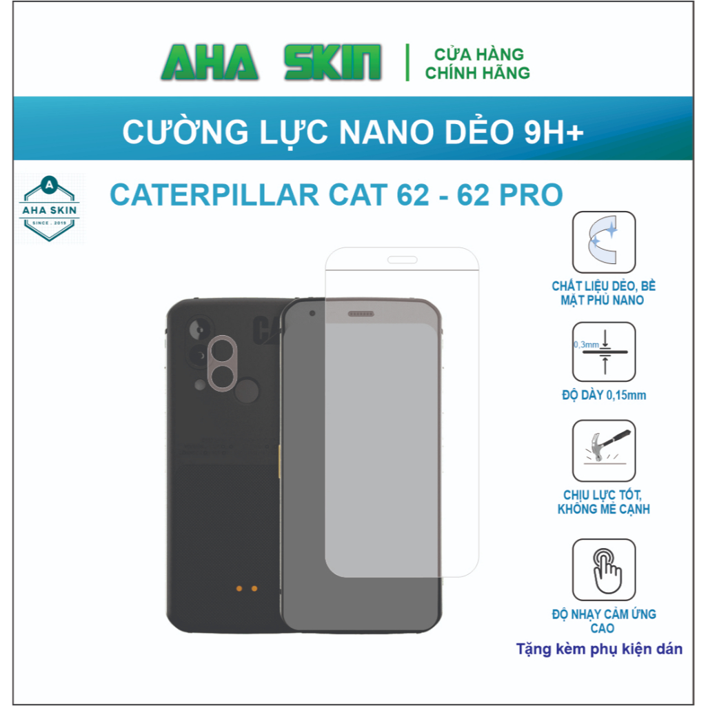 Dán cường lực Caterpillar Cat 62/Caterpillar Cat 62 PRO Cường lực dẻo 9h+