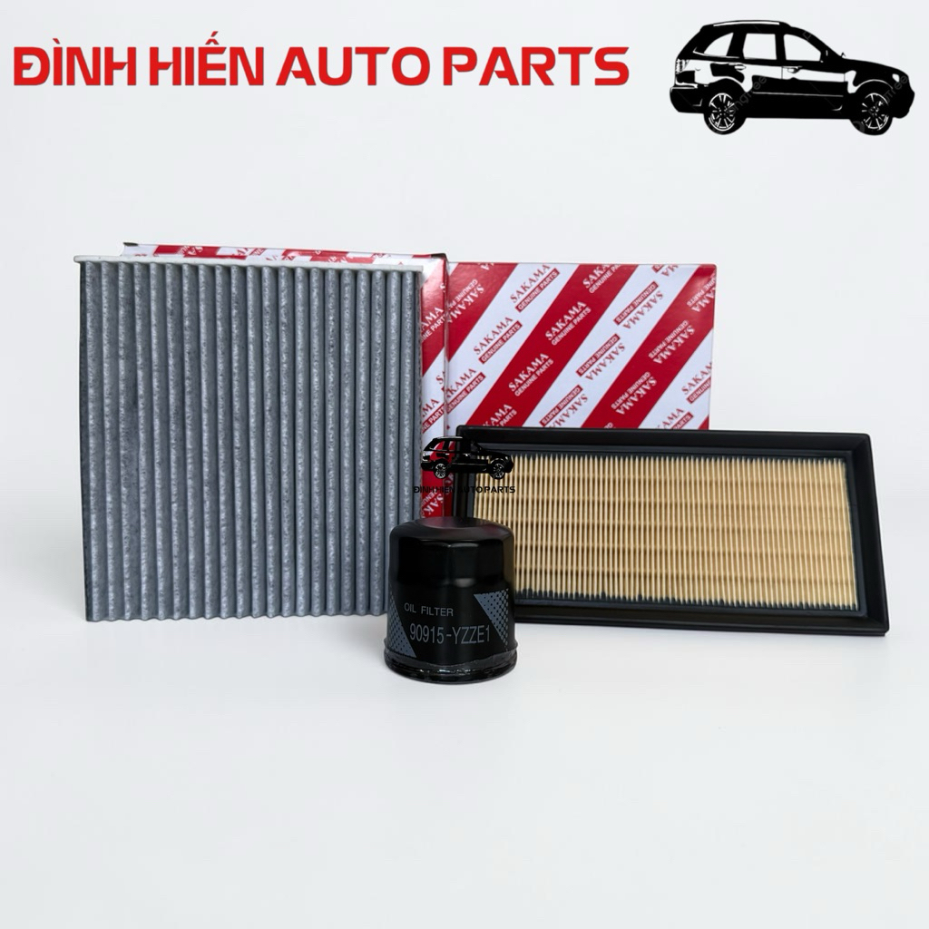 Xe Vios (đời 2014-2025), Yaris (2014-2025): Lọc gió động cơ, lọc gió điều hoà, lọc nhớt (050/010/E1)