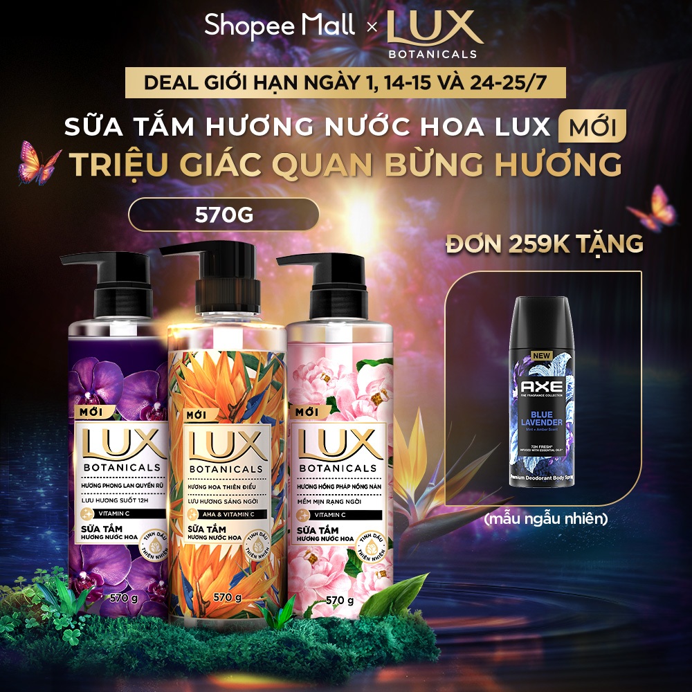 Sữa Tắm Lux Botanical Hương Nước Hoa Cao Cấp Sáng Mịn Rạng Ngời 570G (562ML)