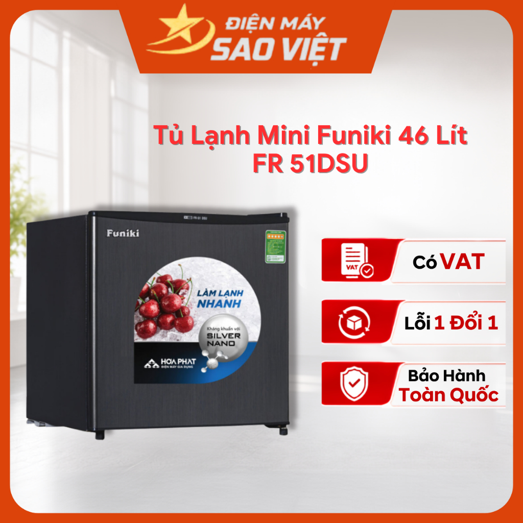 Tủ Lạnh Mini Funiki FR 51DSU 46 Lít Một Cánh Bảo Hành 24 Tháng Toàn Quốc