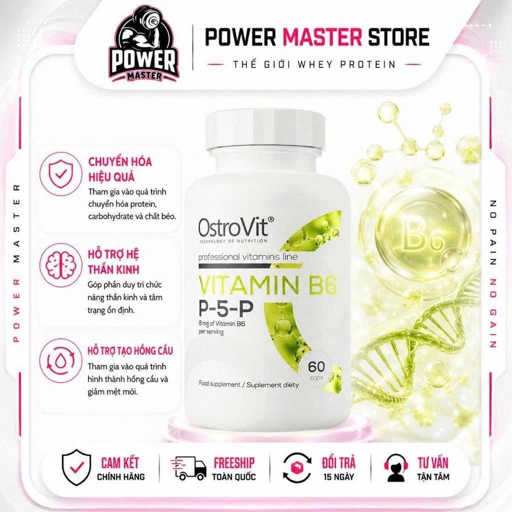OstroVit Vitamin B6 P5P Bổ Sung Vitamin B6 Dạng Viên