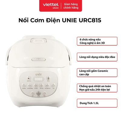Nồi Cơm Điện Unie URC815 | Dung Tích 1.5L | 6 Chức Năng Nấu | Công Nghệ Ủ Ấm 3D