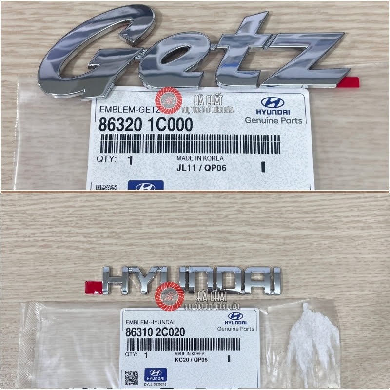 Logo chữ nổi HYUNDAI GETZ nhập khẩu HYUNDAI MOBIS hàn quốc