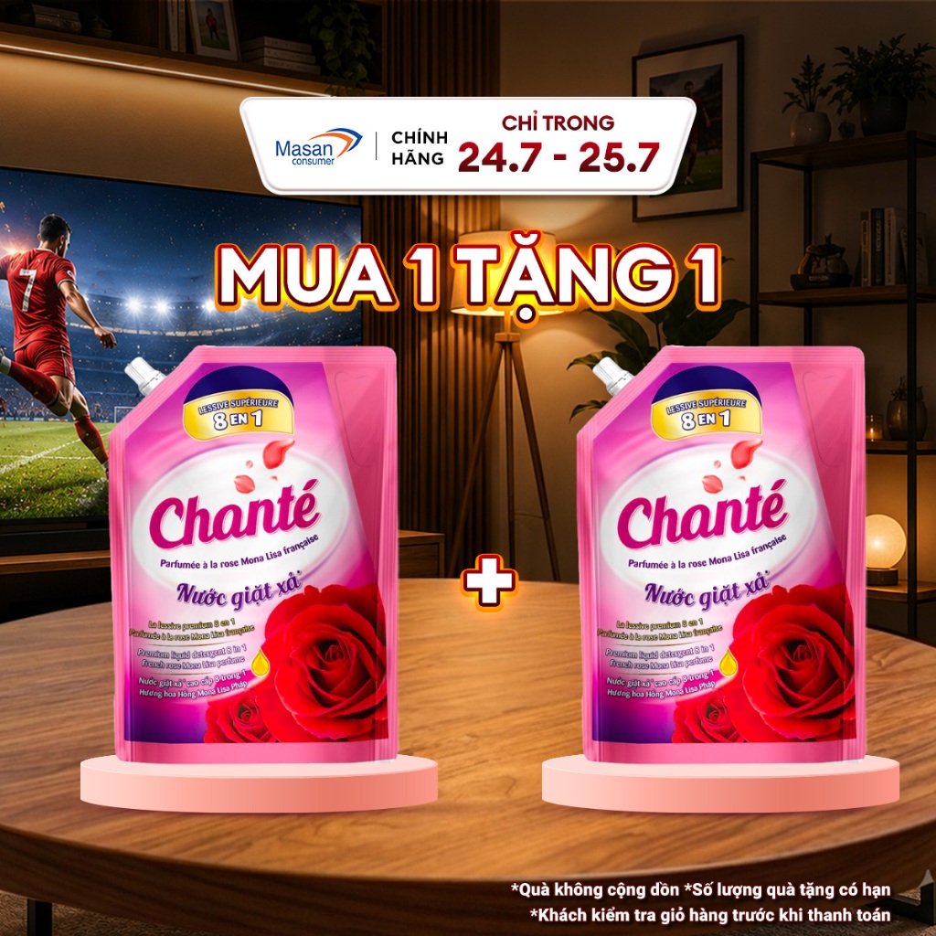 Combo 2 Túi Nước Giặt Xả Chanté Cao Cấp 8 Trong 1