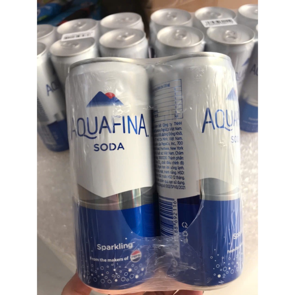 2 Lon nước có gaz AQUAFINA SODA 320ml