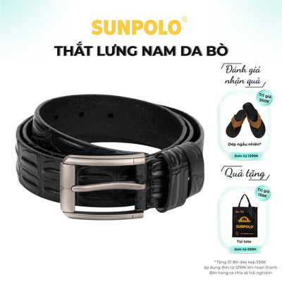  Thắt lưng nam da bò SUNPOLO khóa lỗ BSBK52