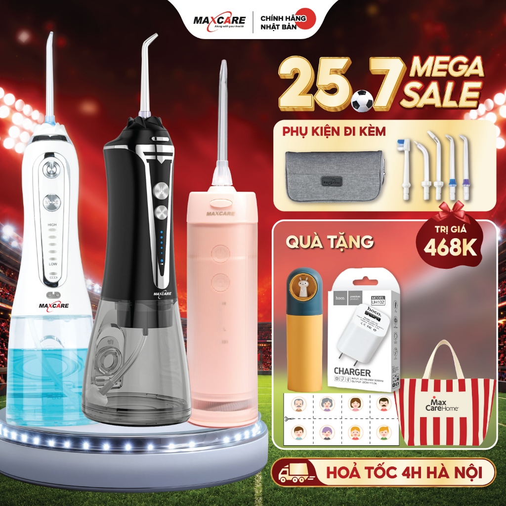 Máy tăm nước cầm tay Maxcare gồm 5 mẫu máy tăm nước gấp gọn & tăm nước mini 200ml,300ml Nhật Bản | BigBuy360 - bigbuy360.vn
