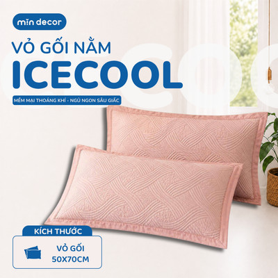 Vỏ Gối Nằm Băng Lạnh IceCool Mịn Decor Kích Thước 50x70cm, Áo Gối Mát Lạnh, Mềm Mượt