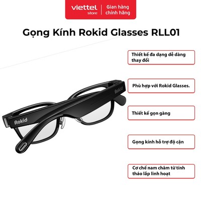 Gọng Kính Rokid Glasses RLL01 Chính hãng | Cơ Chế Nam Châm Từ Tính Tháo Lắp Linh Hoạt