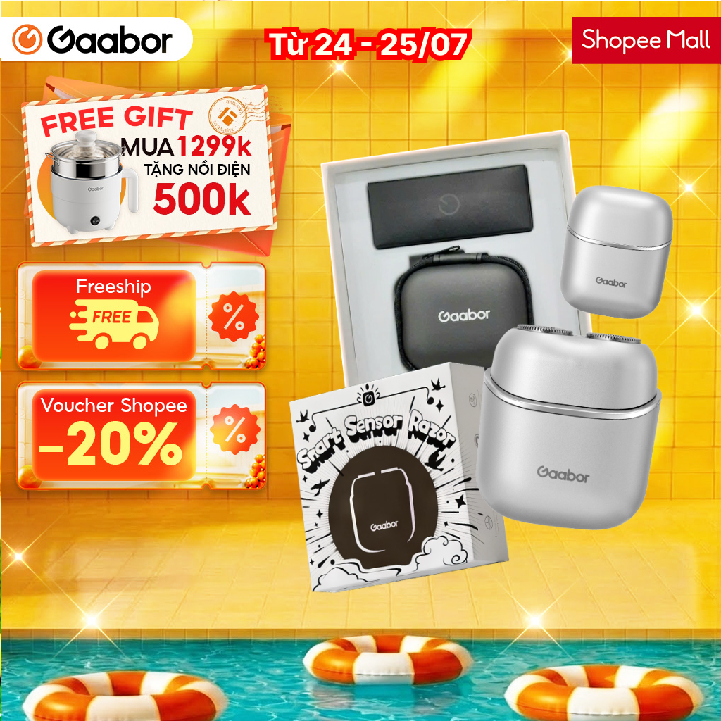Máy cạo râu Gaabor ER-T01 đầu cạo 3D chống nước IPX7 nhỏ gọn dễ dàng mang đi quà tặng nam sinh nhật