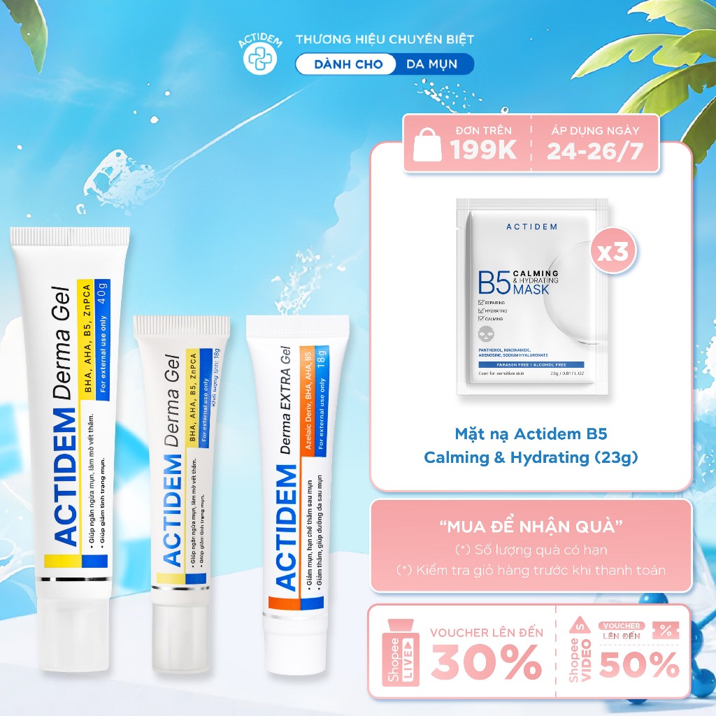 Gel giảm mụn Actidem Derma Gel 18/40gr