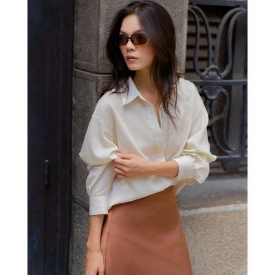 Áo sơ mi dáng oversize linen Mono Talk - MFOT26S-T10008FT