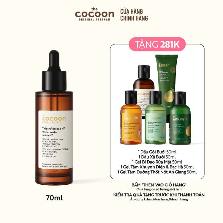 Tinh chất bí đao (serum) 7% Niacinamide (N7) sạch mụn chuyên sâu & mờ vết thâm Cocoon 70ml