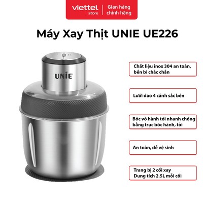 Máy Xay Thịt Unie UE226 | 2 Cối To | Dung Tích 2.5L | Inox 304 Bền Bỉ | An Toàn, Dễ Vệ Sinh