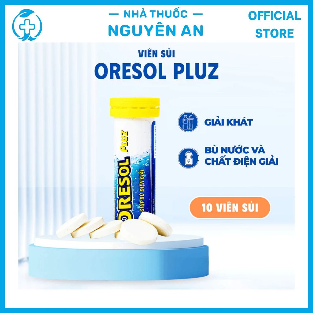 Viên sủi điện giải Oresol Pluz vị ngọt dễ uống, bù nước, giảm mệt mỏi (tuýp 10 viên)
