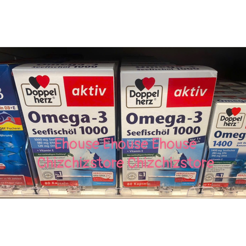 Viên uống Doppelherz aktiv Omega-3 Seefischöl 1000 – Hộp 80 viên (Đức)