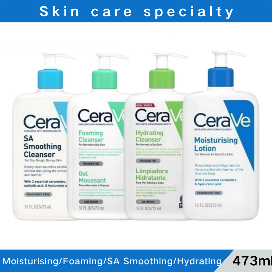 Sữa Rửa Mặt Cerave Foaming/Blemish/Hydrating/SA Smoothing   Facial Cleanser/MOISTURISING LOTION 236m
