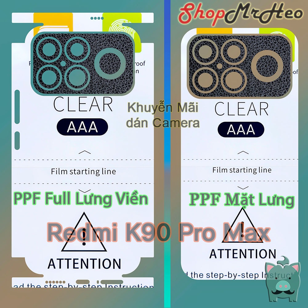 Dán Dẻo PPF Redmi K90 | K90 Max | K90 Pro Max | K90 Ultra - Full Lưng Viền - Trong / Nhám