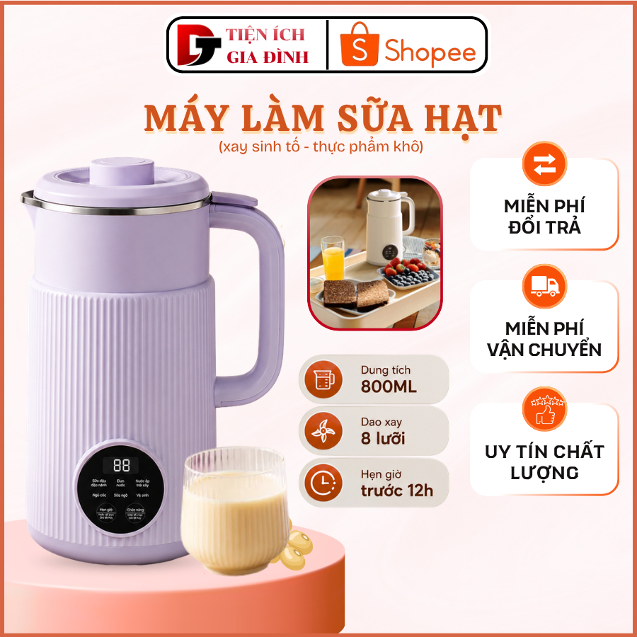 Máy Làm Sữa Hạt OSTMARS 800ML – Máy Xay Nấu Đa Năng Xay Mịn, Hẹn Giờ Thông Minh