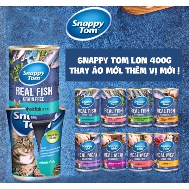 COMBO 24 LON PATE CHO MÈO SNAPPY TOM LON 400g