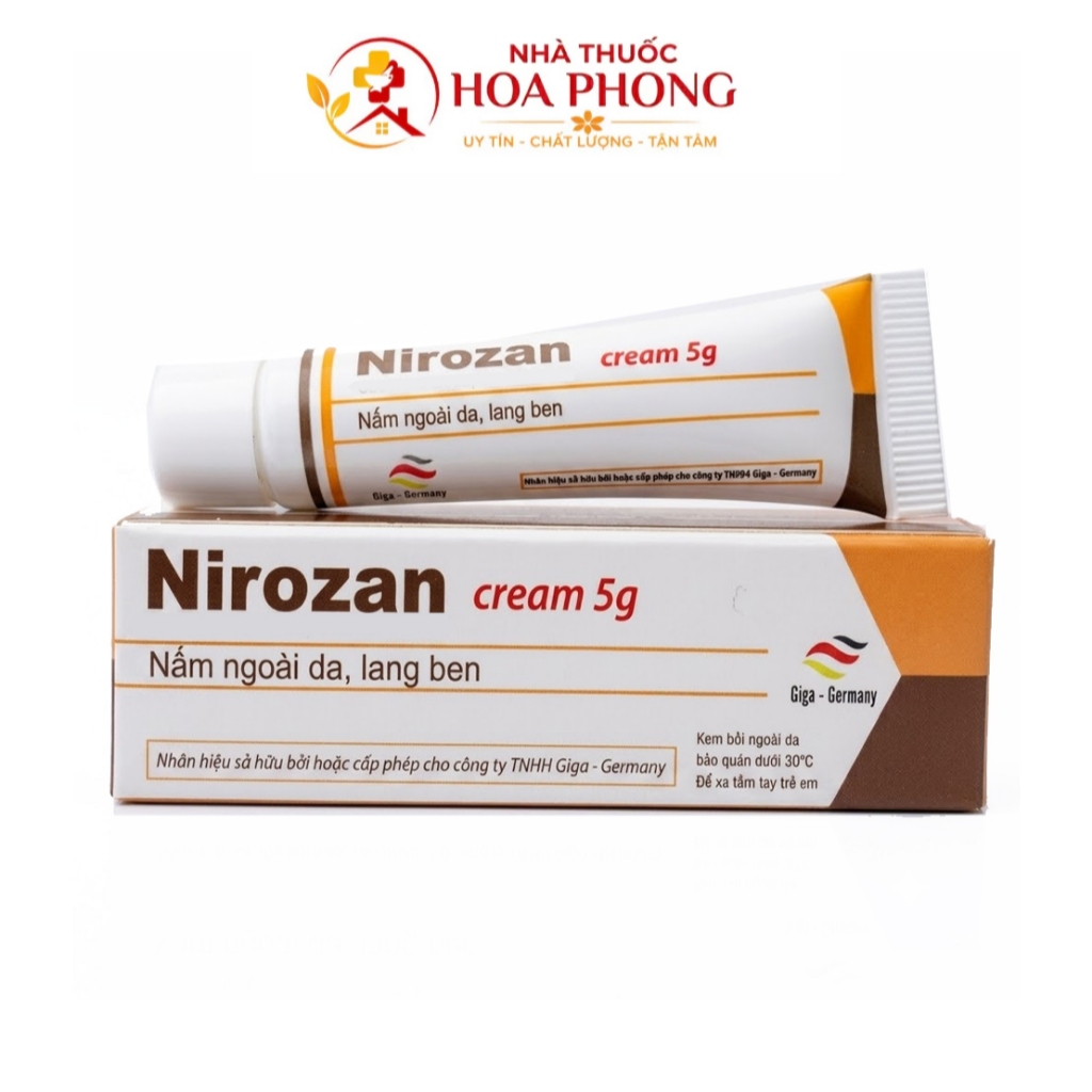 Nirozan cream bôi nấm ngoài da, lang ben tuýp 10g GIGA GERMANY
