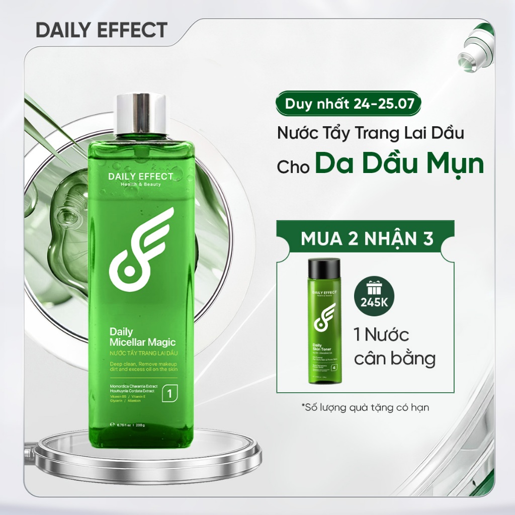[Nước Tẩy Trang Cho Da Dầu Mụn] DAILY EFFECT Daily Micellar Magic (200g)