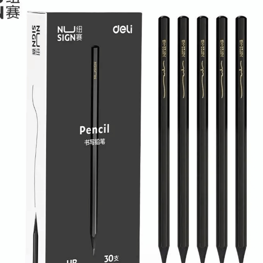Bút Chì 2B Gỗ Đen Nusign Cao Cấp Deli NS722 Nét Chì Đậm