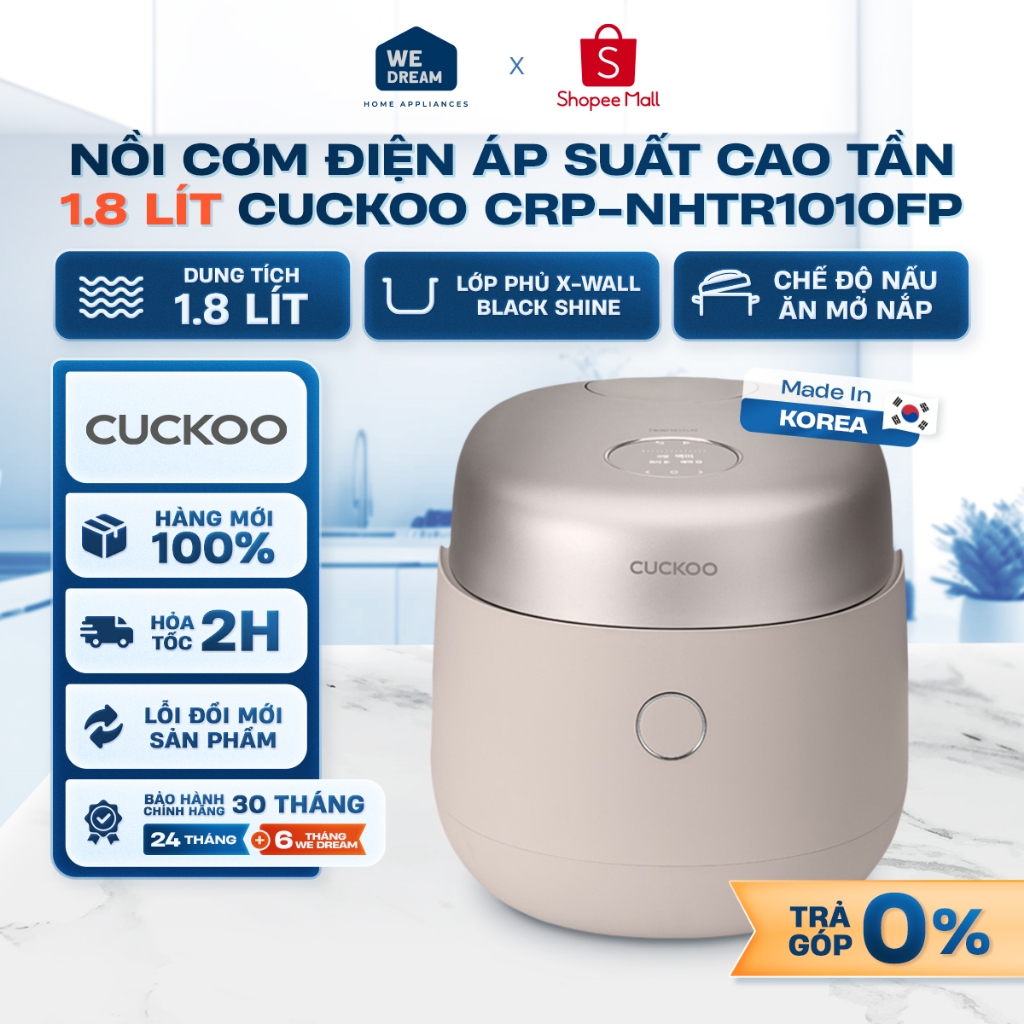 CRP-NHTR1010FP - Nồi Cơm Điện Áp Suất Cao Tần 1.8 Lít Cuckoo CRP-NHTR1010FP - Hàng Chính Hãng, Hàng 