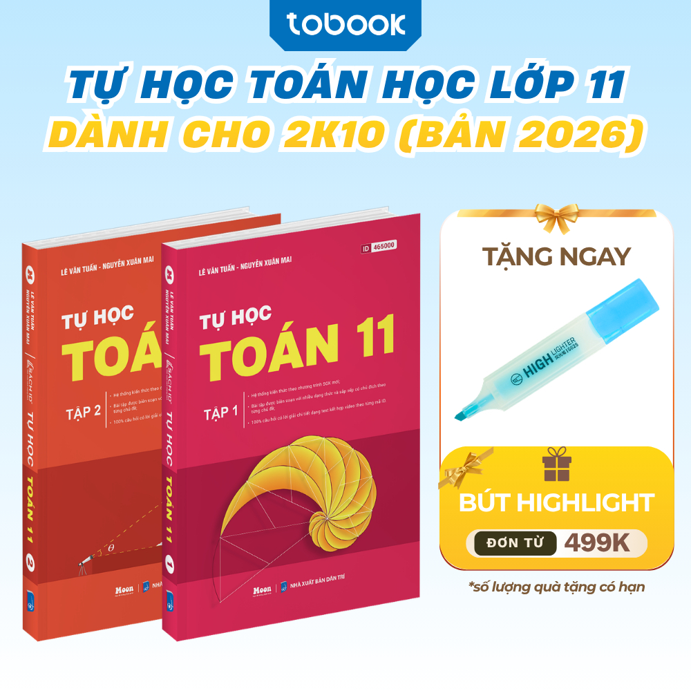 Sách - Tự Học Toán Lớp 11 MoonBook Dành Cho Học Sinh Lớp 10 Lên Lớp 11