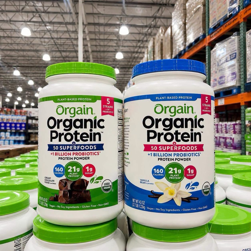 Bột Protein orgain organic protein Superfoods hộp 1.22kg hương Vani Và Sôcôla chính hãng Mỹ