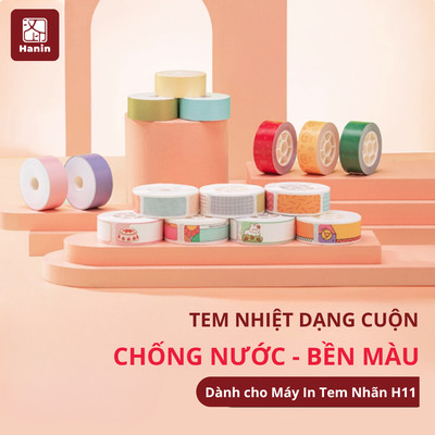Tem Dán, Nhãn Dán Máy H11 Giấy Nhiệt Decal Nhiều Màu, Chống Nước, Bền Màu Không Để Lại Vệt Keo | Hanin