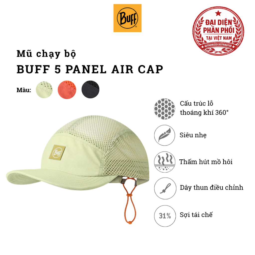 Mũ Thể Thao BUFF 5 Panel Air Cap Siêu Thoáng Khí Siêu Nhẹ
