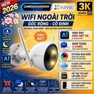 Camera wifi ezviz ngoài trời h3, c3w, h3c, c3tn 1080p 2k 3k, c3n camera màu ban đêm, chính hãng 24th