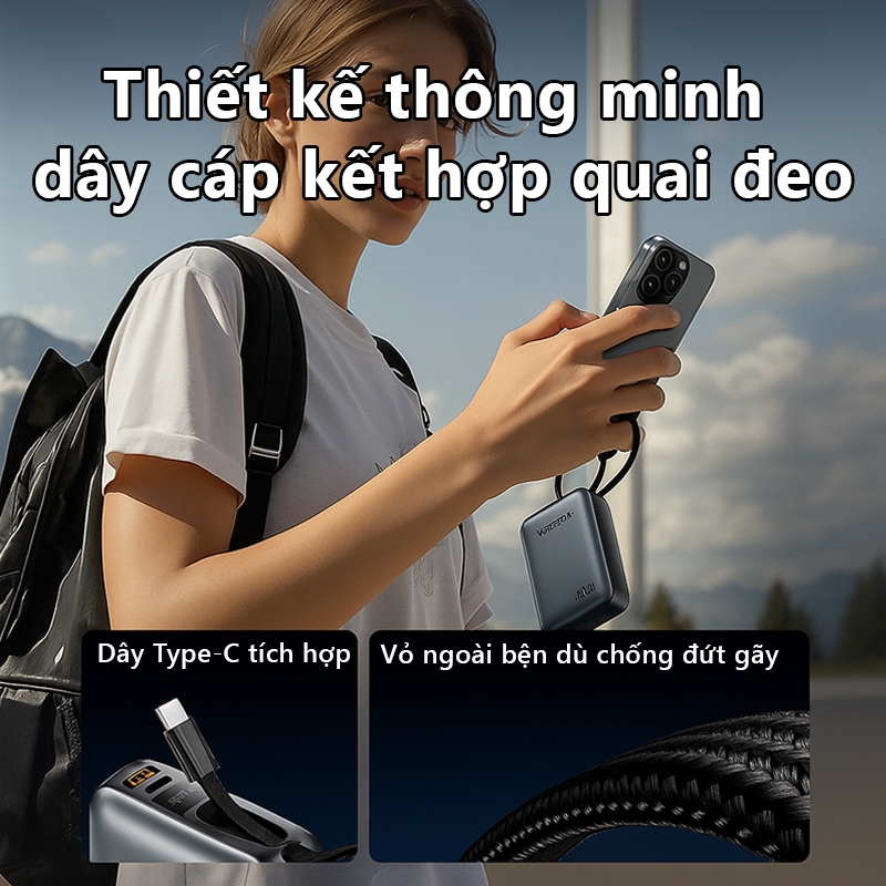 Sạc Dự Phòng 45W Vention 20000mAh Hỗ Trợ PD, QC, Tích Hợp Dây Type-C Cho Điện Thoại, Tai Nghe Máy Tính Bảng | BigBuy360 - bigbuy360.vn