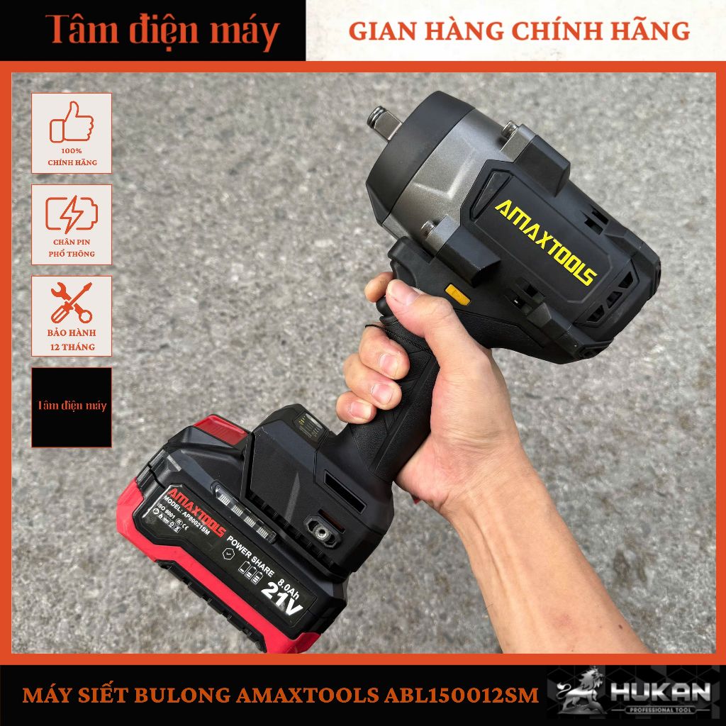 [CHÍNH HÃNG] Máy Siết Bulong Amaxtools 1500 N.M ABL150012SM