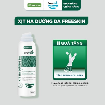 HA cấp ẩm sâu, dưỡng ẩm dạng xịt Freeskin - Novocare cho da dầu mụn, làm dịu, dưỡng da căng bóng, dưỡng ẩm trước makeup