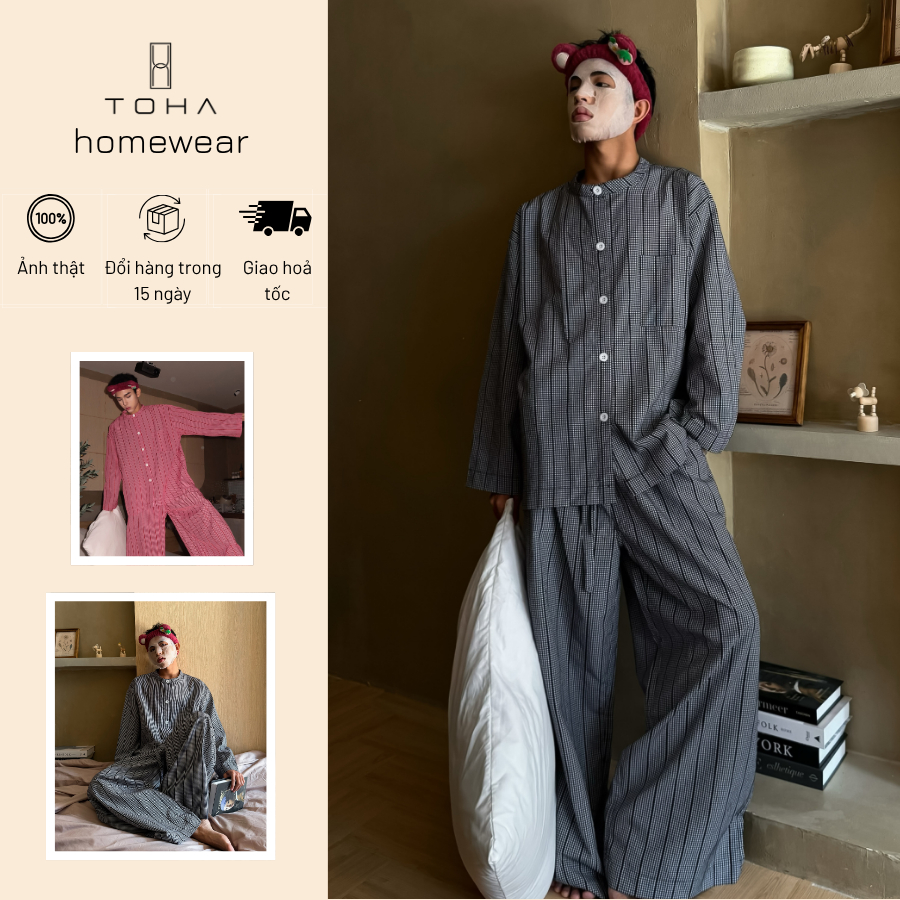 [NEW COLLECTION] TOHA Little Check Pijama Unisex Họa Tiết Caro Đi Chơi, Du Lịch Mùa Hè - LITTLE CHEC