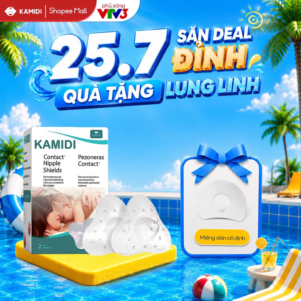 Núm Trợ Ti Kamidi Chất Liệu Silicon Co Dãn Mềm Mại Bảo Vệ Đầu Ngực Cho Mẹ Và Hỗ Trợ Cho Bé Ti Song S