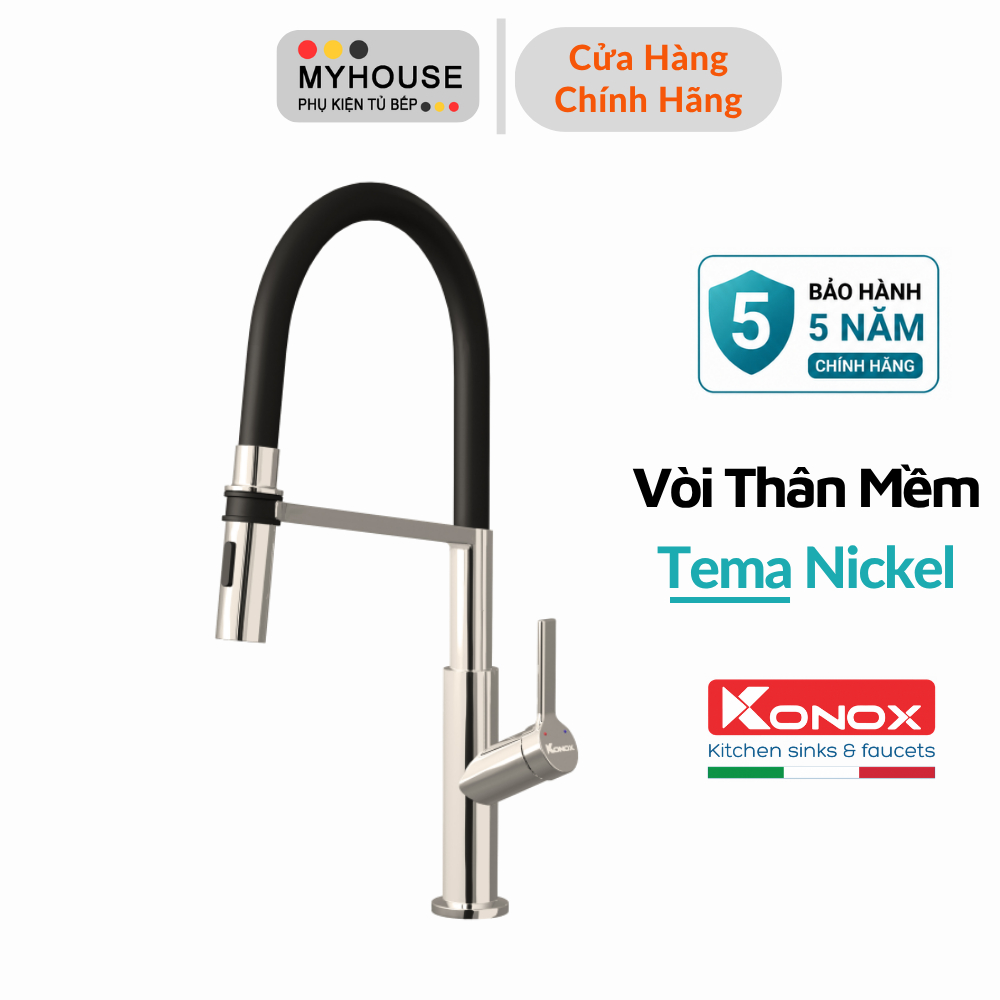 Vòi rửa bát thân mềm Konox Tema