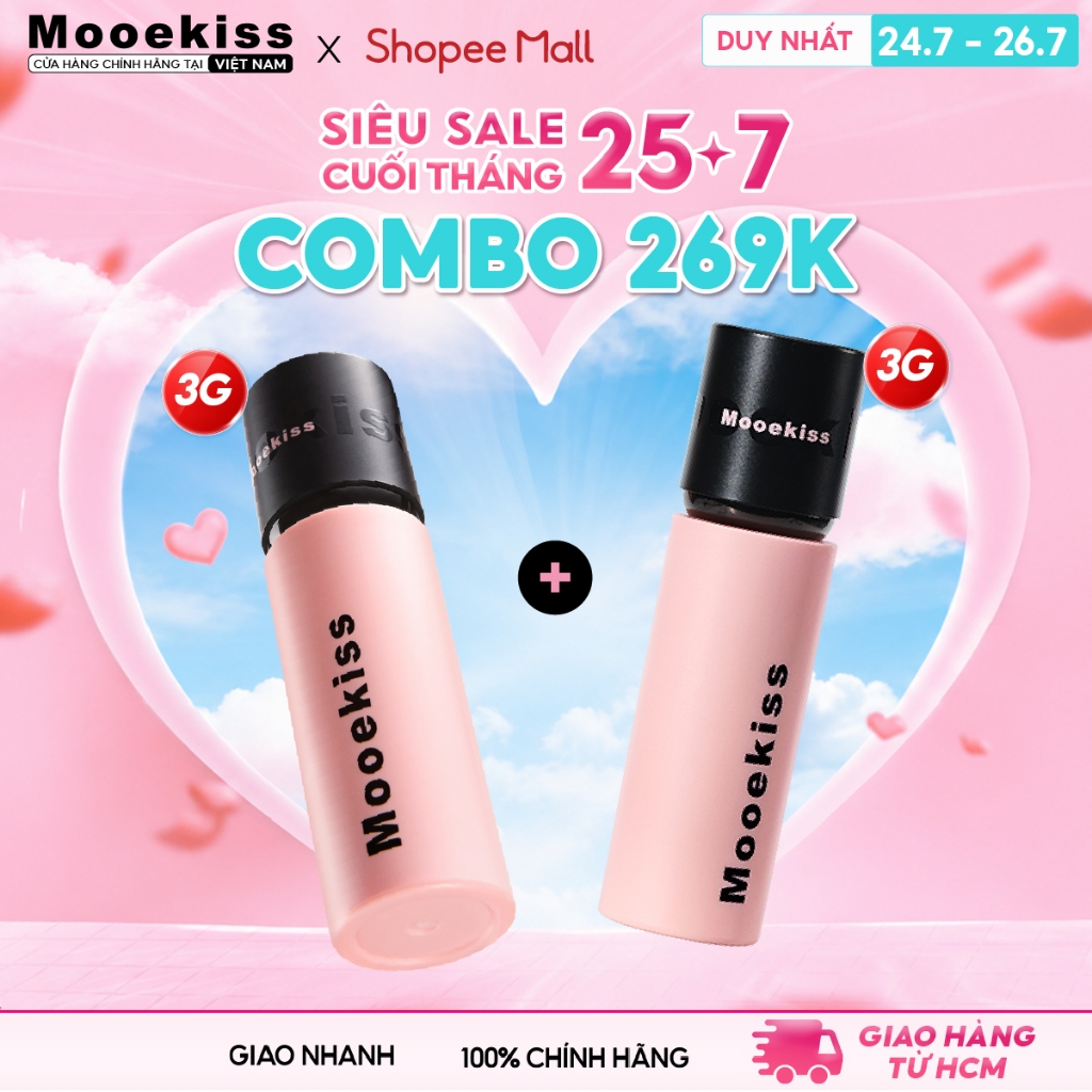 [KOL] Combo 2 Son Lì Mooekiss V15 Che Khuyết Điểm Môi Xỉn Màu, Tôn Da Sáng Bừng Phù Hợp Da Châu Á (3