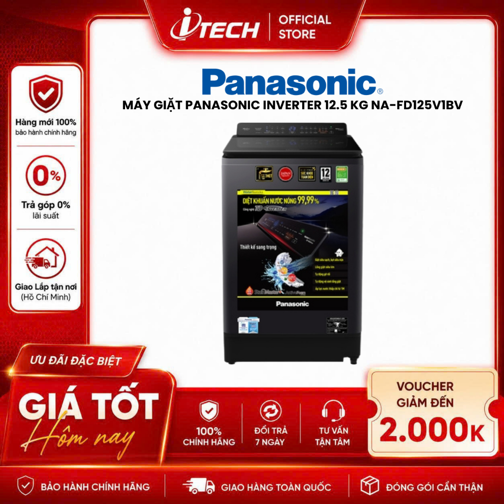 FD125V1BV - Máy giặt Panasonic Inverter 12.5 Kg NA-FD125V1BV - Hàng chính hãng