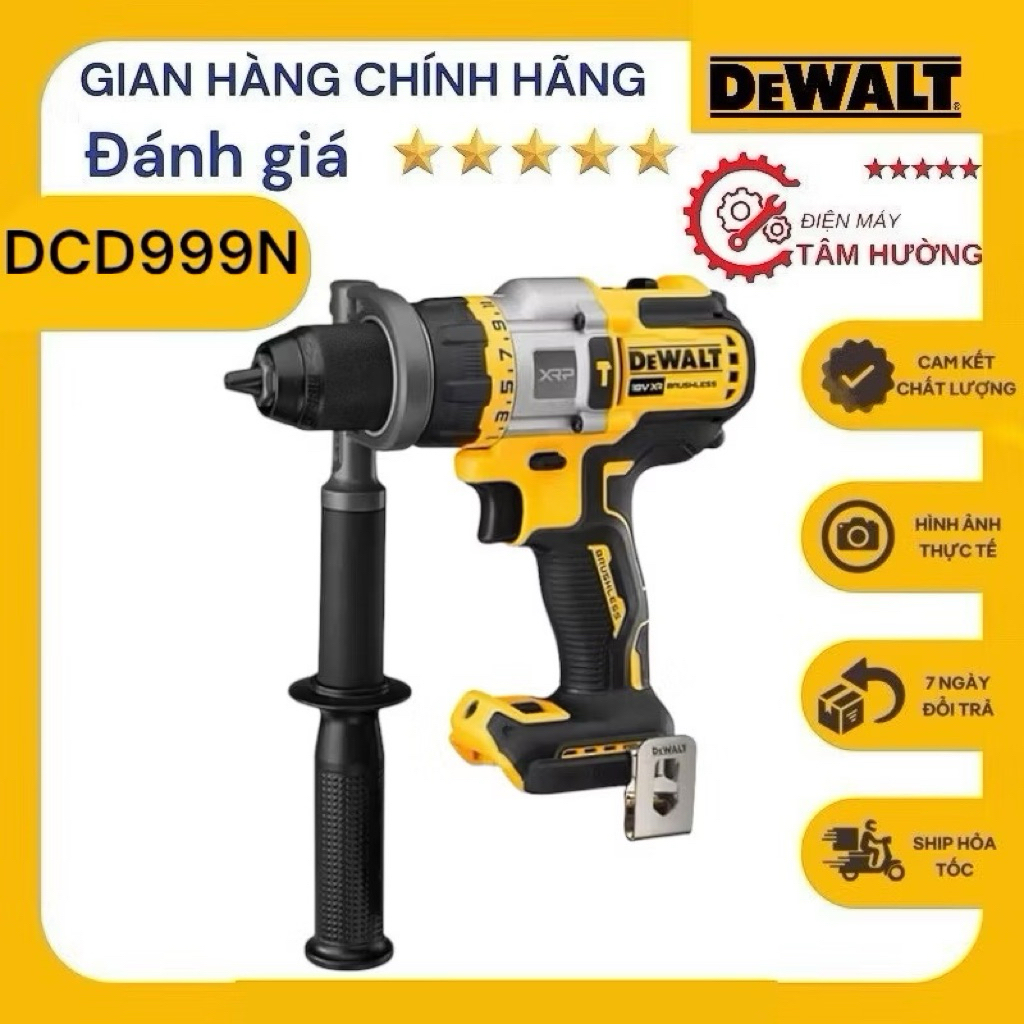 DCD999N - Máy khoan dùng pin FlexVolt 20V/60V Dewalt - Hàng chính hãng