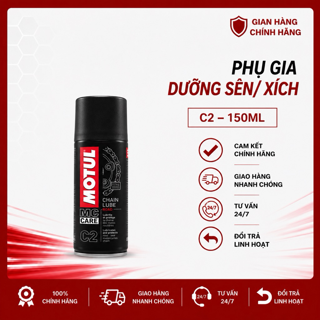 DUNG DỊCH DƯỠNG SÊN/ XÍCH MOTUL C2 CHAIN LUBE ROAD 0.15L