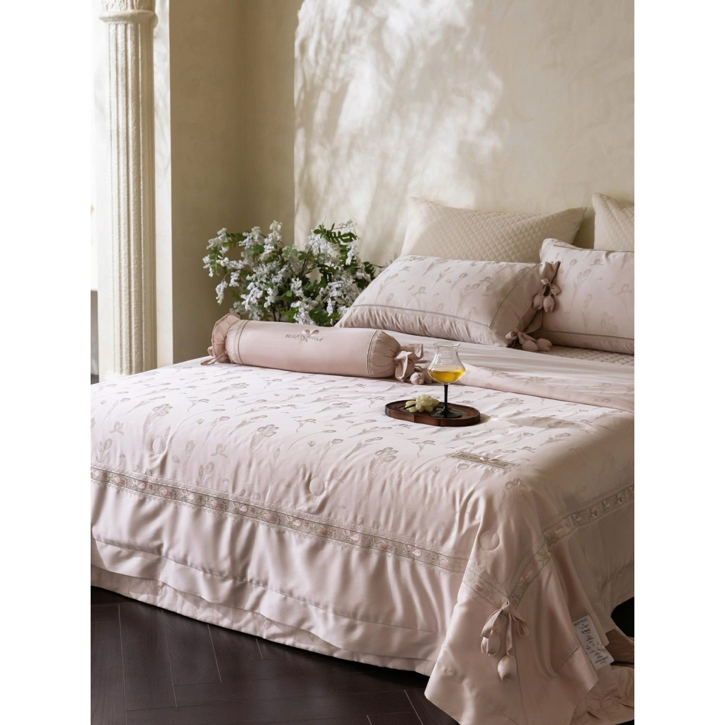 Luxnest BeautiLife Tencel Bộ Chăn Ga 5 Món Ga Chần Chăn Hè Mát Lạnh Tencel Cao Cấp Phong Cách Hàn