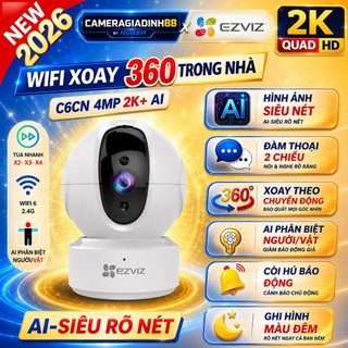 Camera wifi trong nhà ezviz c6cn smart home c6n 1080p xoay 360, ai thông minh phân biệt người và vật