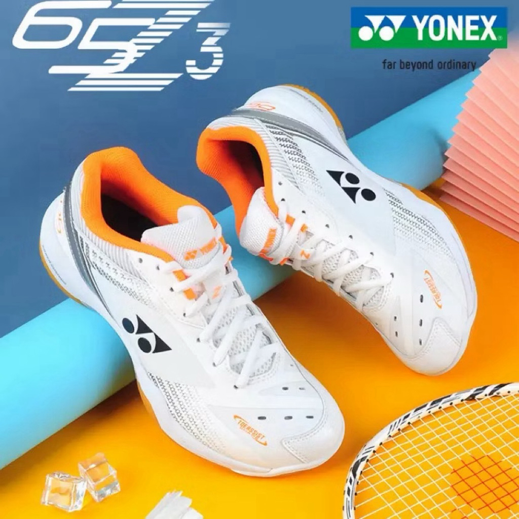 Giày Thể Thao Cầu Lông Bóng Chuyền Đế Trợ Lực Chống Lật Cổ , Êm Nhẹ Yonnex  65z3 Trắng Đen Hàng Nội 